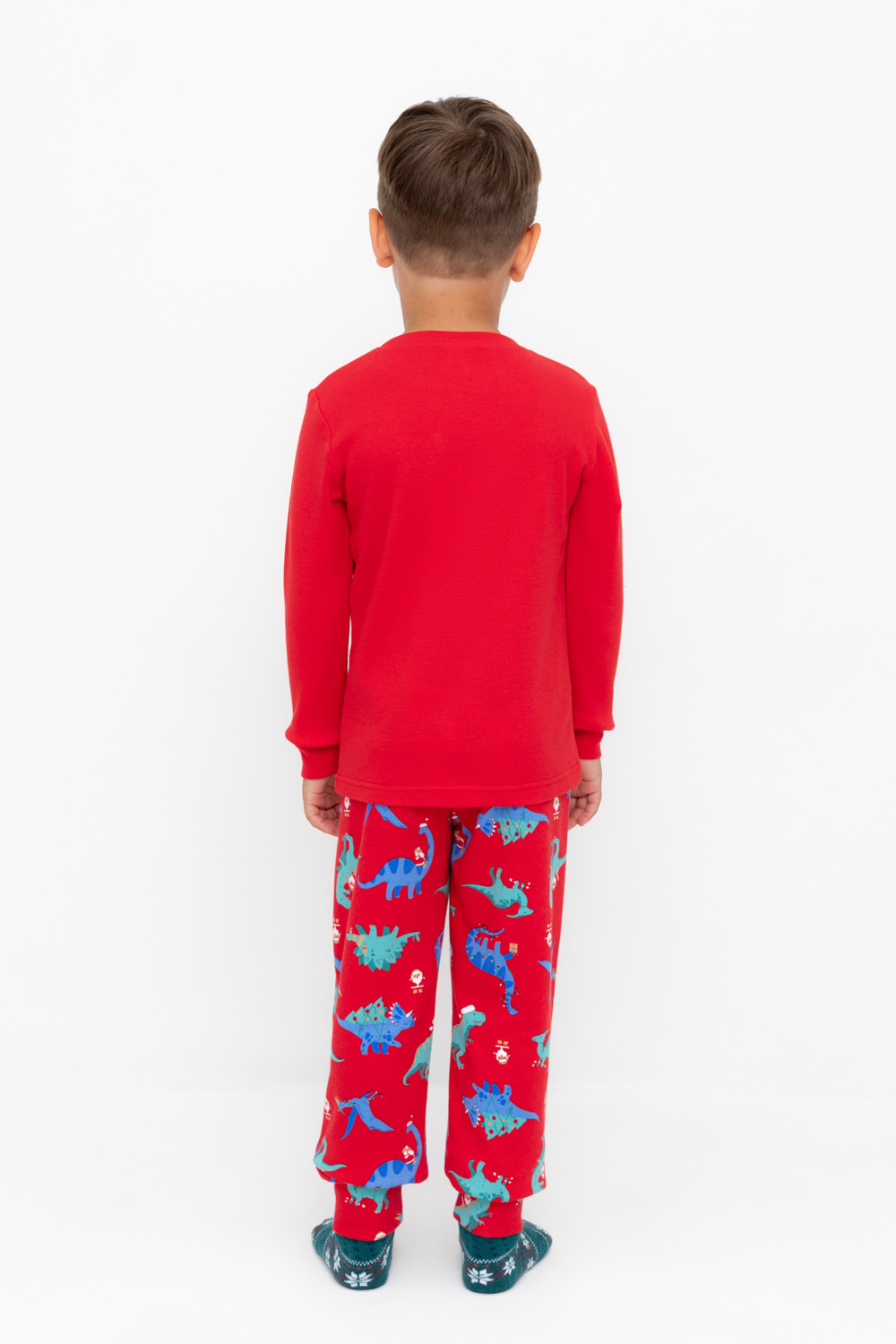 Crockid Пижама К 1541 насыщенно-красный, динозавры Crockid