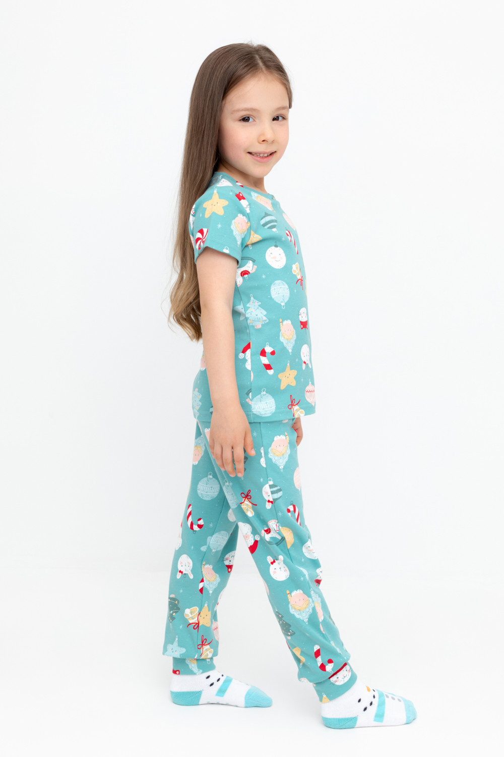 Crockid Пижама К 1597 пыльная бирюза, игрушки на елку Crockid
