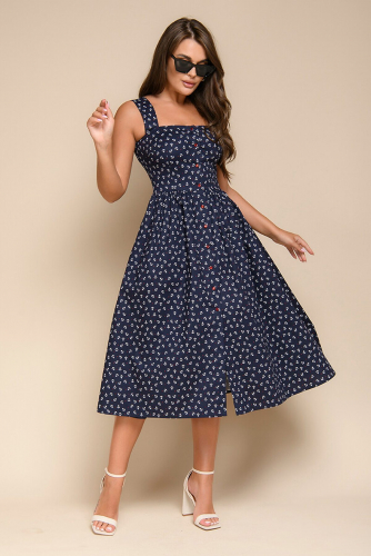Платье 1001 DRESS #792151Темно-синий (принт)