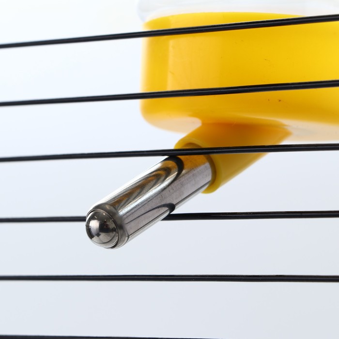 Поилка для клетки, 400 мл, 9×6×20 см, жёлтая