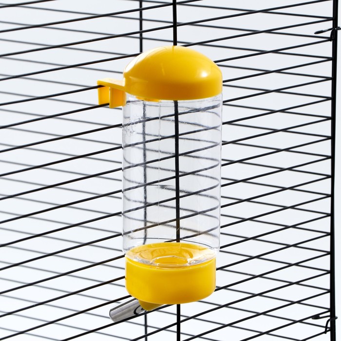 Поилка для клетки, 400 мл, 9×6×20 см, жёлтая