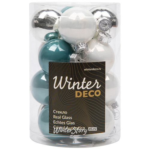 Коллекция стеклянных шаров Winter Joy 3.5 см, 16 шт (Winter Deco)