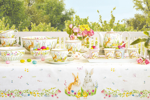 Пара чайная, 1 перс, 2 пр, 370 мл, фарфор P, белая, Кролики и цыплята, Happy Easter, 62786