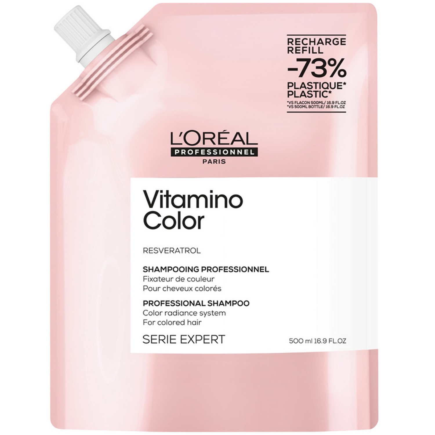 LOREAL Шампунь для окрашенных волос Vitamino Color, рефилл, 500 мл
