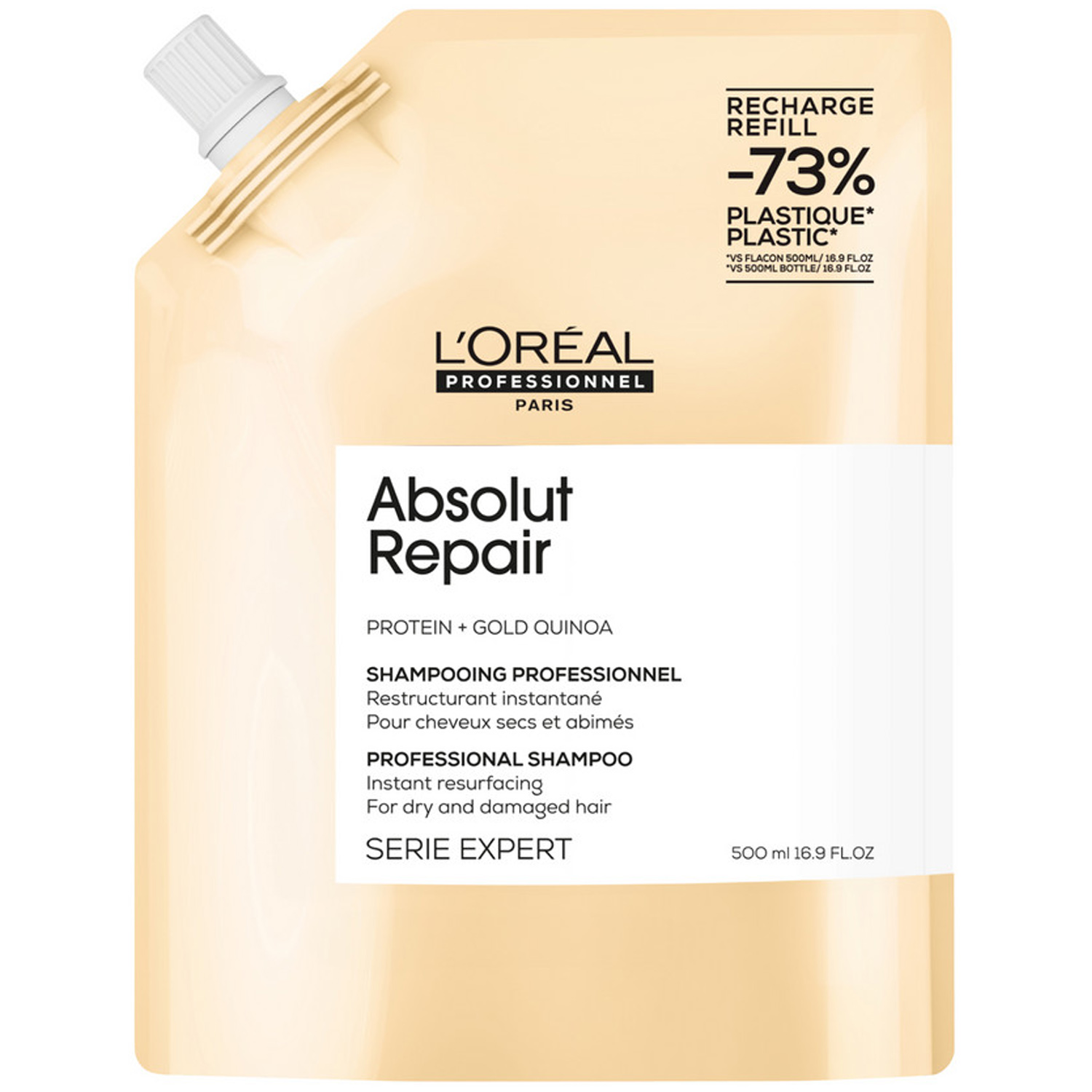 LOREAL Шампунь для восстановления поврежденных волос Absolut Repair, рефилл, 500 мл