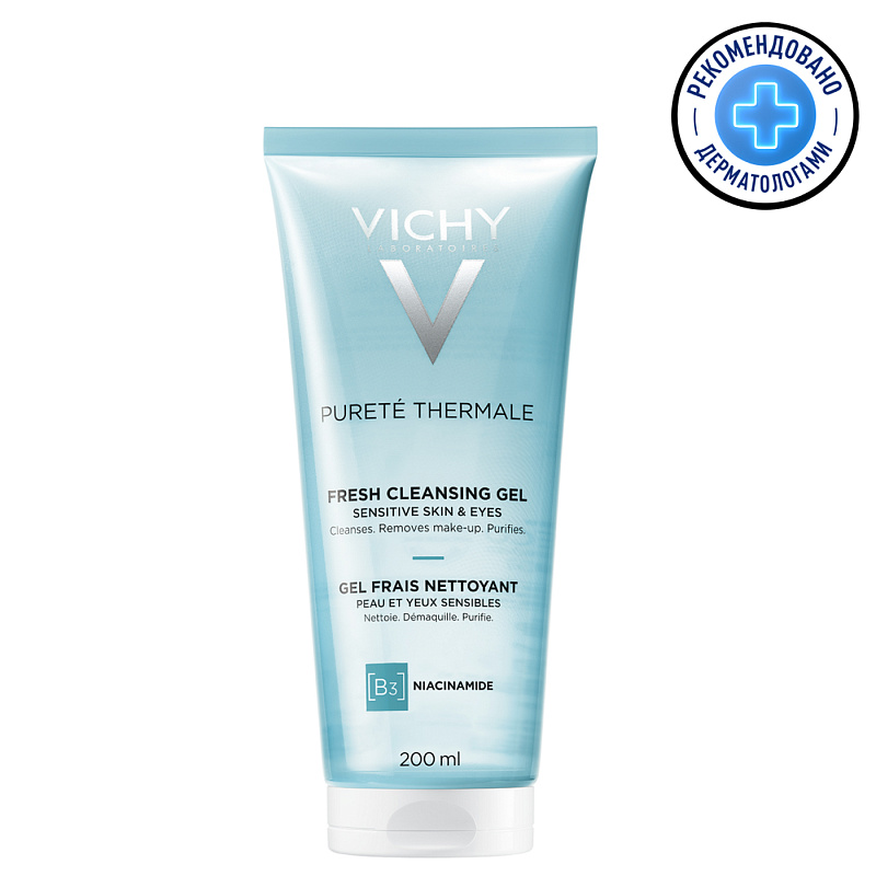 VICHY Очищающий освежающий гель для чувствительной кожи лица и век, 200 мл