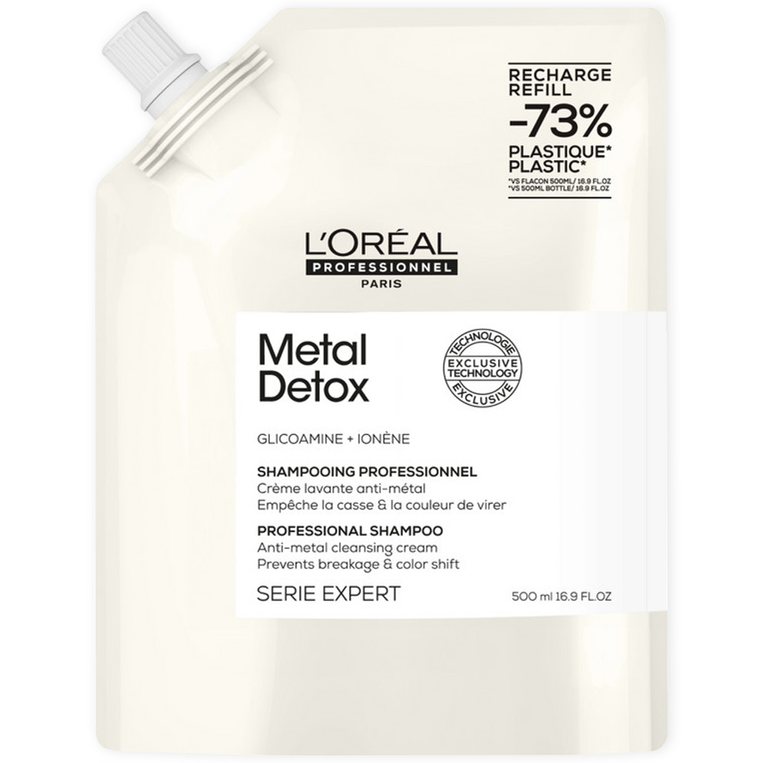 LOREAL Шампунь для восстановления окрашенных волос Metal Detox, рефилл, 500 мл