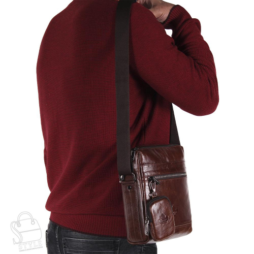 Сумка мужская кожаная 6881-2Z brown Zinimxs