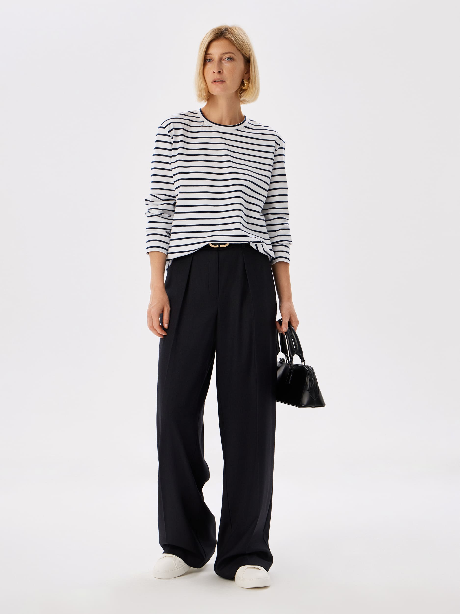 Джемпер женский KATHARINA KROSS KK-JP-0035K-UT20-белый,синяя полоска