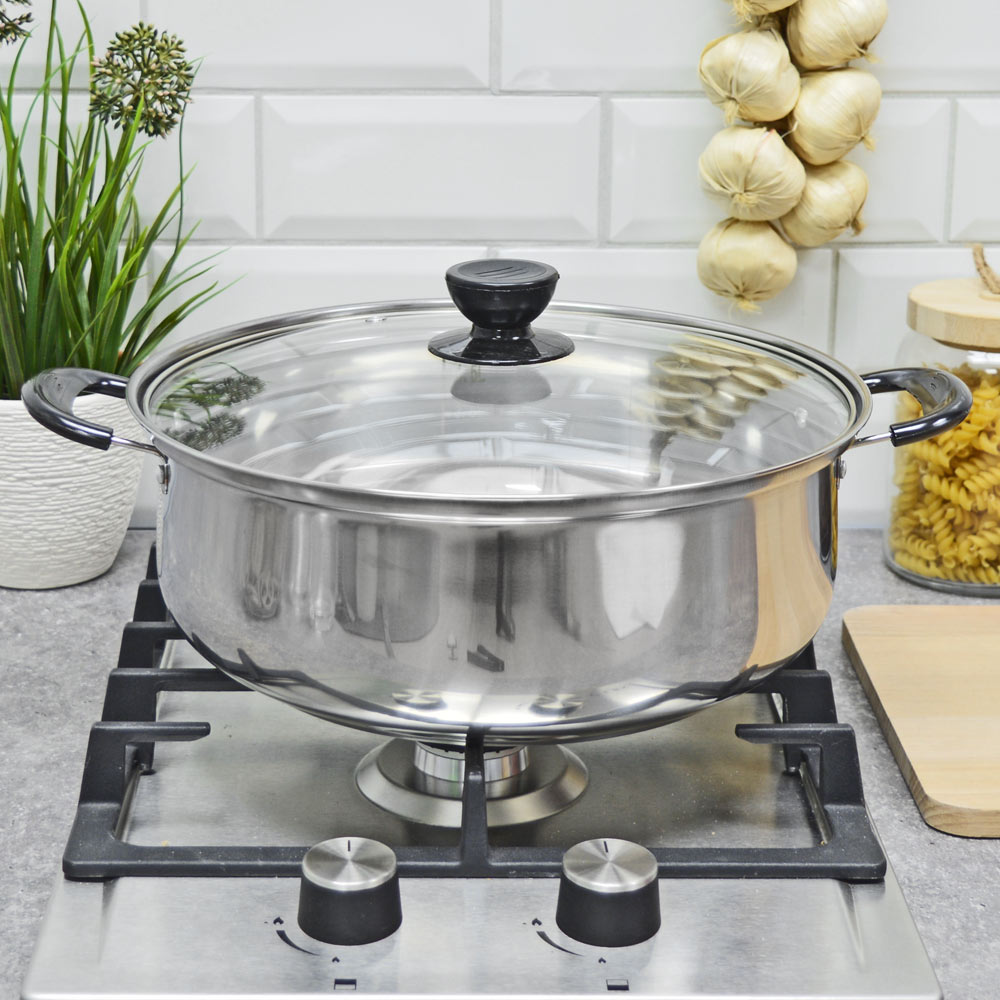 Кастрюля 5,5л нерж со стеклянной крышкой