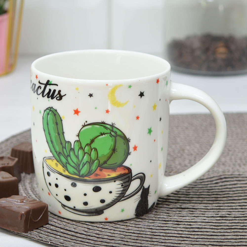 Кружка 350мл керамическая, цвет в ассортименте, NN-1008339