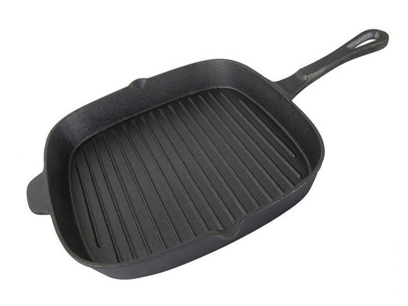 Сковорода гриль 26см чугунная с цельнолитой ручкой
