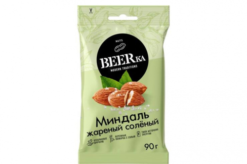 «Beerka», миндаль жареные соленые, 90 г