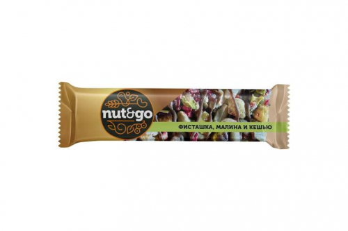 «Nut&Go», батончик  «Фисташка, малина и кешью», 28 г (упаковка 24 шт)