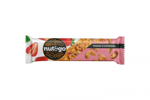 «Nut&Go», батончик «Кешью и клубника», 36 г (упаковка 18 шт)