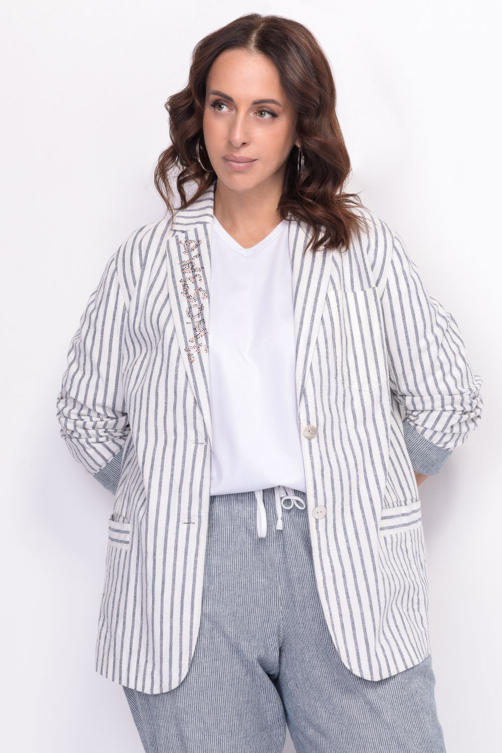 Жакет AVERI 3316-Р Бело-синий