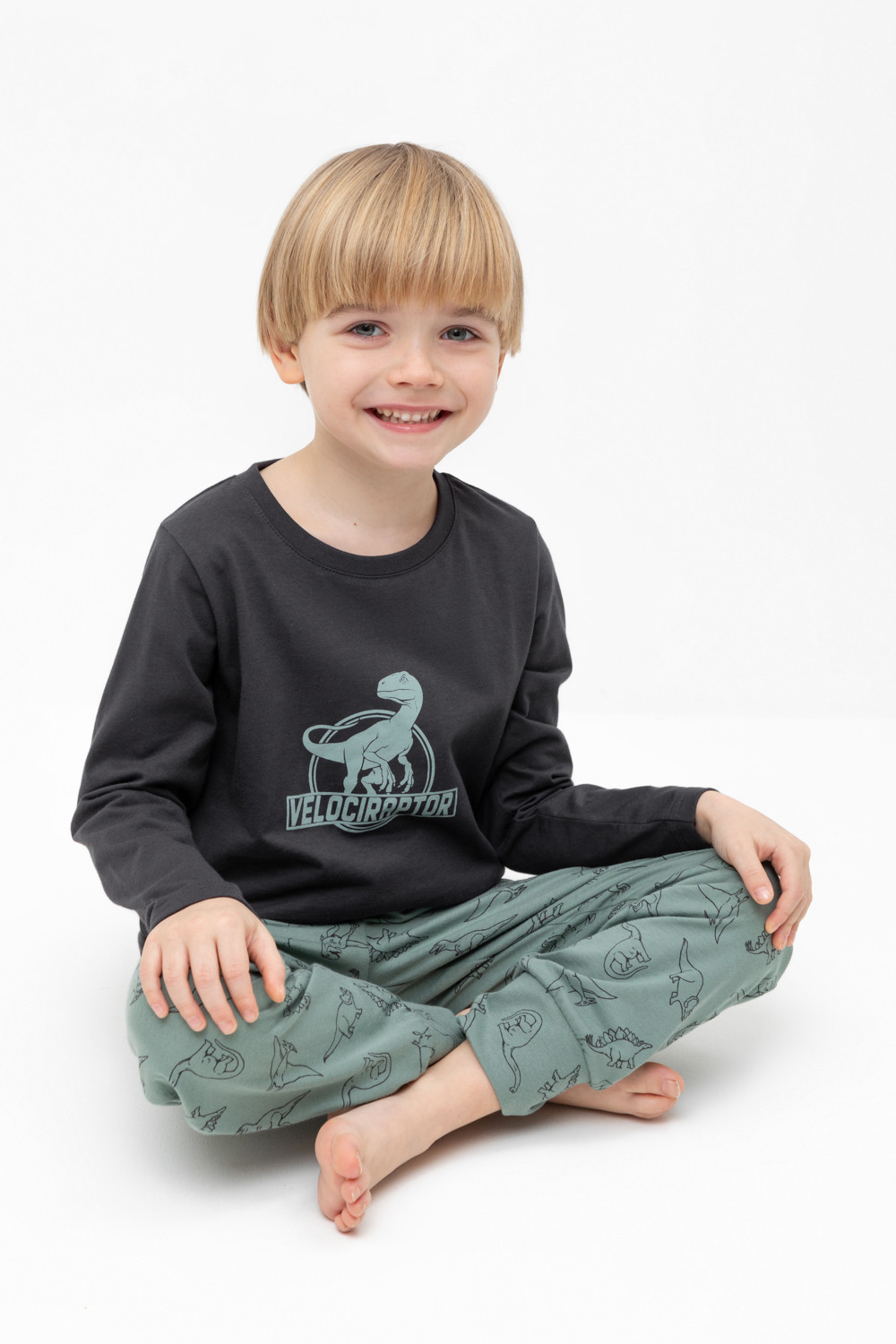Crockid Пижама К 1606 графит, дино друзья Crockid