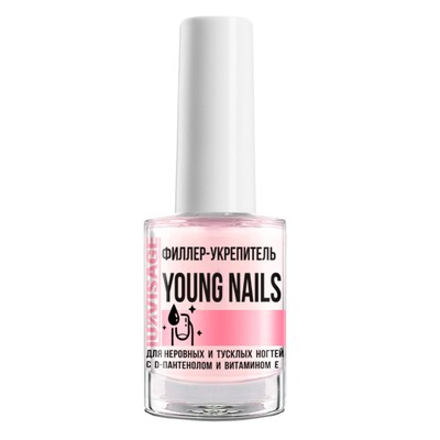 LUX visage Филлер-укрепитель YOUNG NAILS для неровных и тусклых ногтей с D-пантенолом и витамином Е 9г