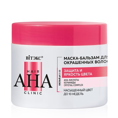 Витэкс Hair AHA Clinic МАСКА-БАЛЬЗАМ ДЛЯ ОКРАШЕННЫХ ВОЛОС ЗАЩИТА и ЯРКОСТЬ ЦВЕТА, 300 мл.