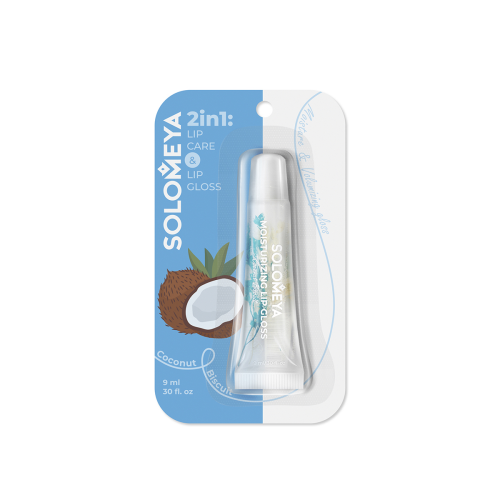 [SOLOMEYA] Блеск для губ увлажняющий КОКОСОВЫЙ БИСКВИТ Moisturizing Lip Gloss Coconut Biscuit, 9 мл
