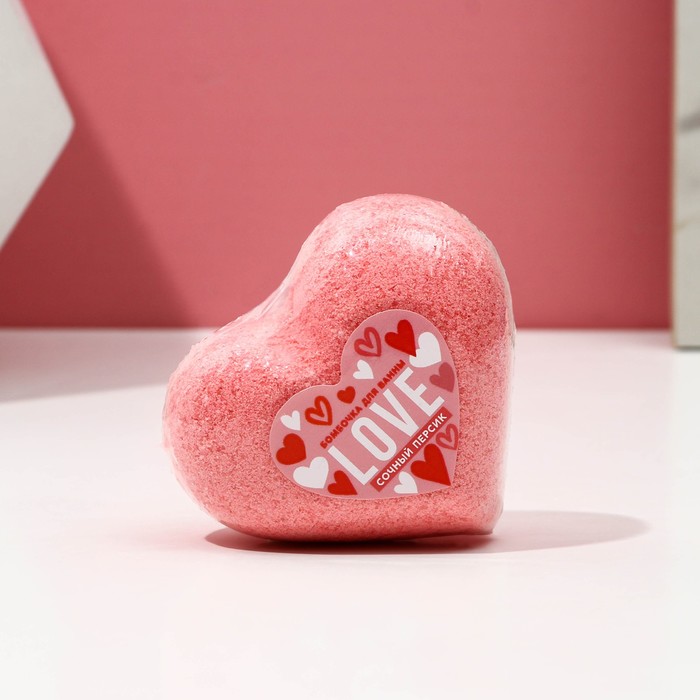 Бомбочка для ванны Love, 130 г, аромат сочного персика, Чистое счастье