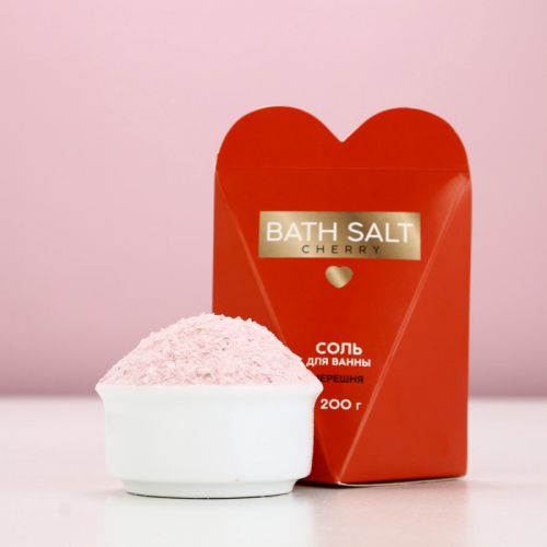 Соль для ванны ЧИСТОЕ СЧАСТЬЕ Bath Salt, 200 г, аромат черешни