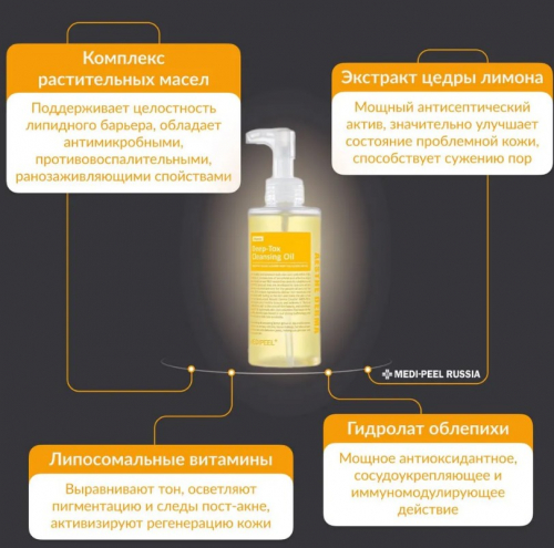 MEDI-PEEL VITAMIN DEEP-TOX CLEANSING OIL Витаминное гидрофильное масло с липосомами 200 мл