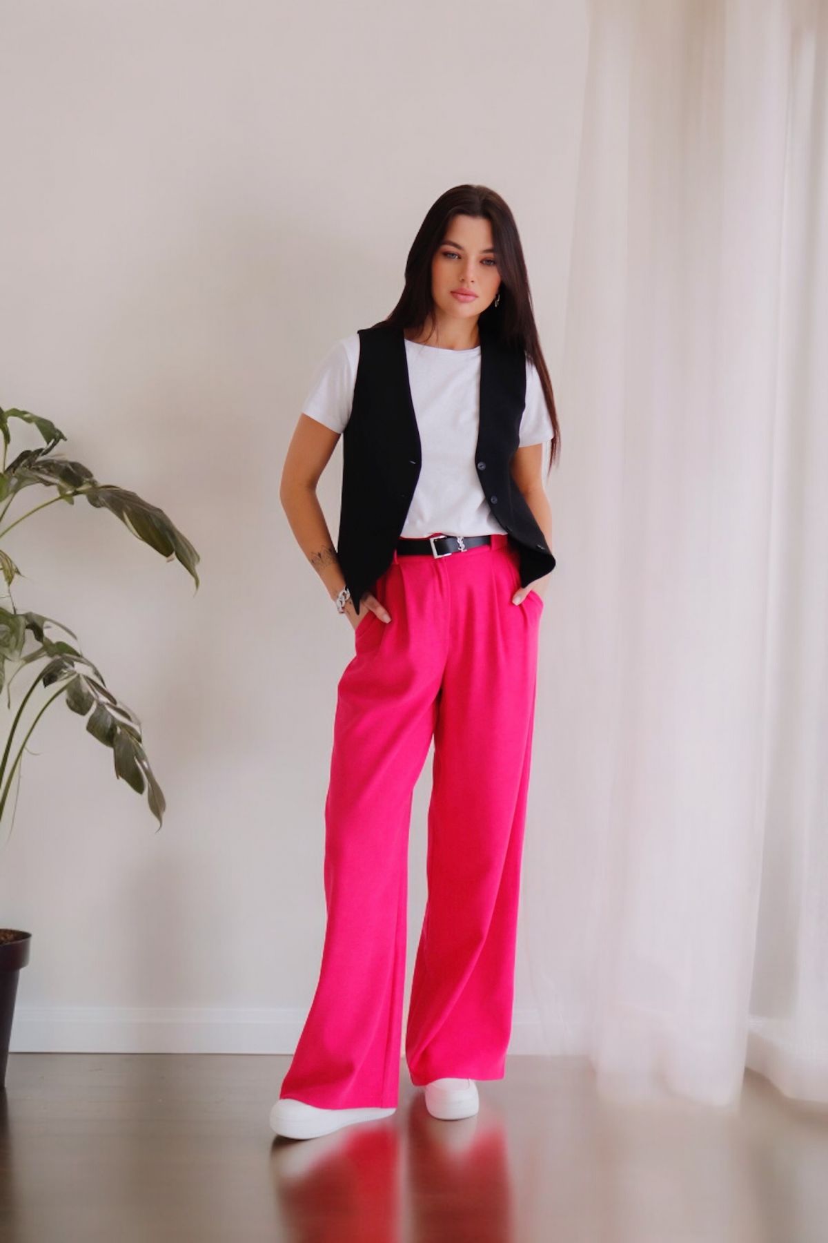 10549 Брюки-палаццо розовые (остаток: 42)