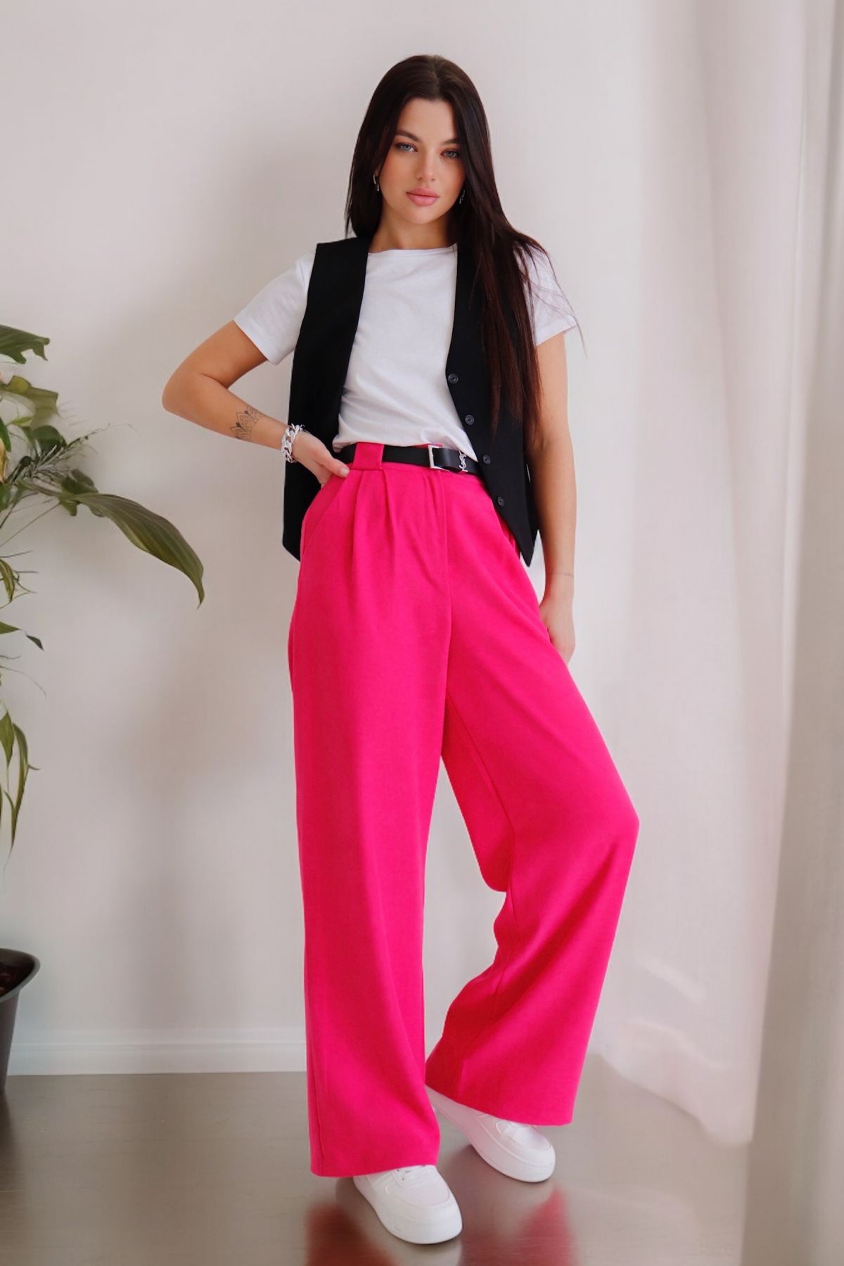 10549 Брюки-палаццо розовые (остаток: 42)