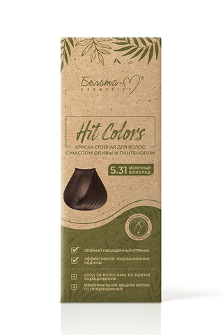 Белита М HIT COLORS Краска стойкая с маслом оливы тон 5.31 молочный шоколад