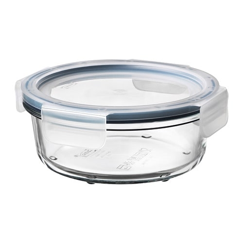 ИКЕА/365+, Контейнер для продуктов с крышкой, круглой формы стекло, пластик стекло