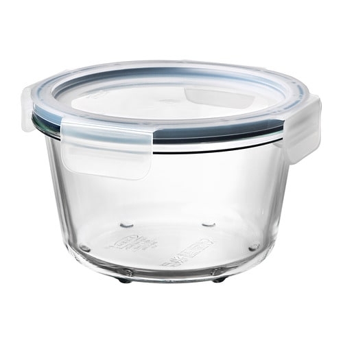 ИКЕА/365+, Контейнер для продуктов с крышкой, круглой формы стекло, пластик стекло