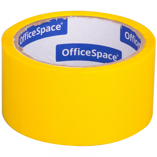  лента упаковочная OfficeSpace, 48мм*40м, 45мкм, желтая, ШК, шт