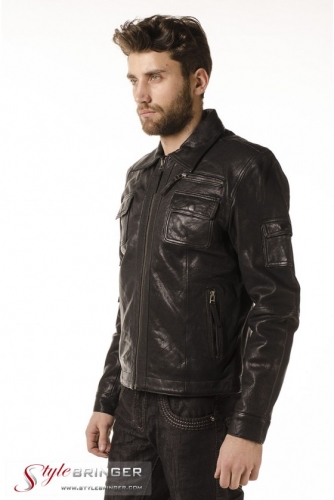 Куртка кожаная KREZZ M120 black