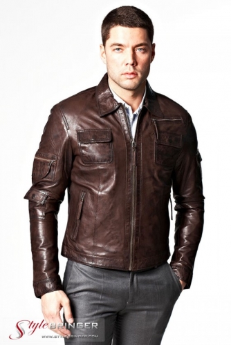Куртка кожаная KREZZ M120 brown