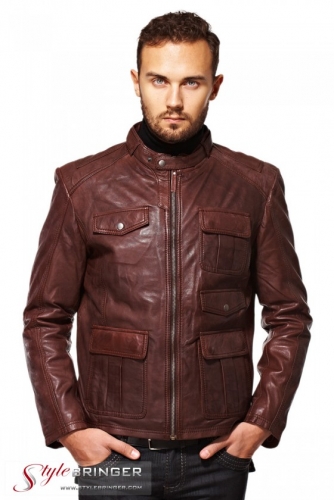 Куртка кожаная ARBEX M103 brown