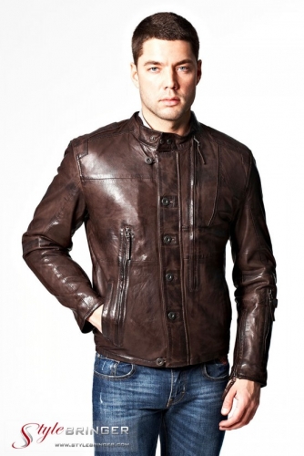 Куртка кожаная KREZZ M121 brown