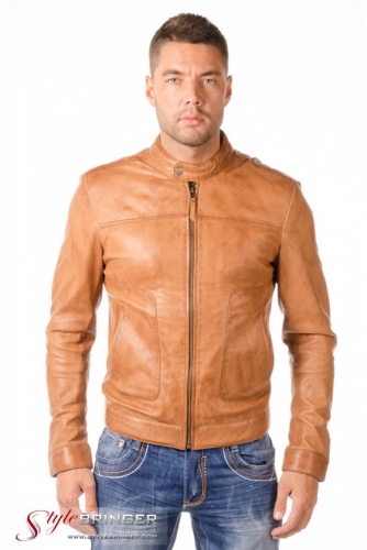Куртка кожаная ARBEX M124 tan