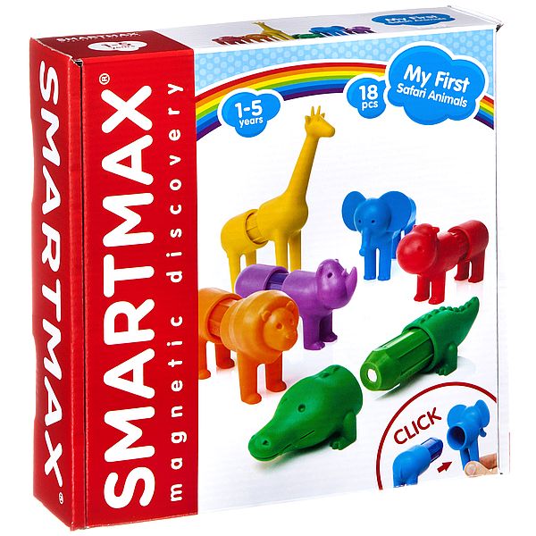 Магнитный конструктор SmartMax/ Bondibon, Мой первый Сафари-зоопарк, 18 дет., арт. SMX 220.