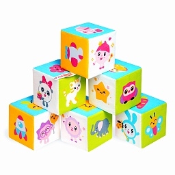 Игрушка кубики «Малышарики» (Предметики) 6 куб 10*10 см