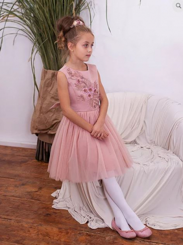 Платье для девочки Амелия А18-1 пудра