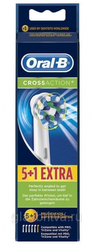 Насадка для электрической зубной щетки Oral-B BRAUN Cross Action, 6 шт. в розничной упаковке