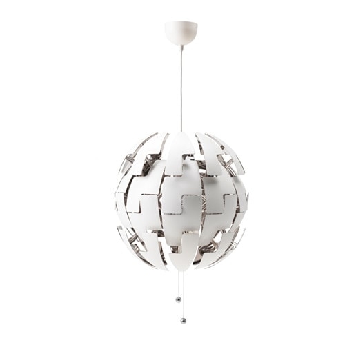 ИКЕА ПС 2014 Подвесной светильник, белый, серебристый, 35 см