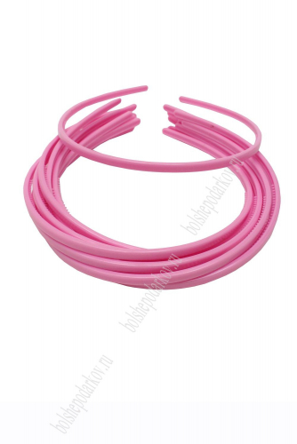 Ободки для волос 0,5 см пластиковые (20 шт) SF-451, розовый