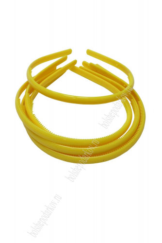 Ободки для волос 0,8 см пластиковые (20 шт) SF-452, желтый