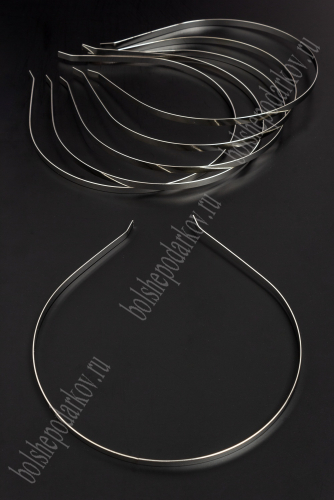 Ободки для волос металл 5 мм (50 шт) SF-1253, серебро