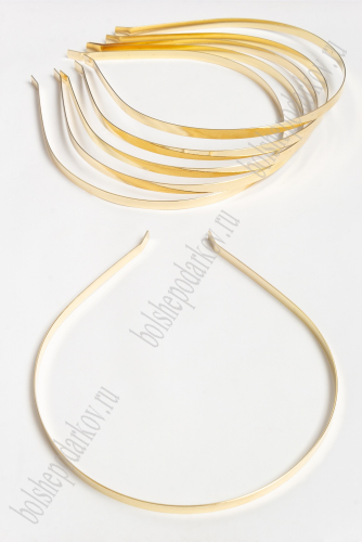 Ободки для волос металл 6 мм (50 шт) SF-1254, золото