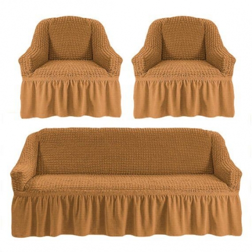 Чехол на диван и 2 кресла, Горчица 219