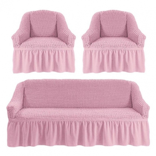 Чехол на диван и 2 кресла, Розовый 207