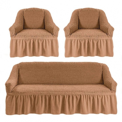 Чехол на диван и 2 кресла, Песочный 230